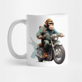 Monkey Biker Retro Motorcycle Mug